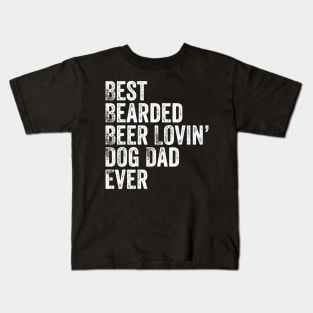 Mens Best Bearded Beer Lovin Dog Dad TShirt Pet Lover Owner Gift Kids T-Shirt